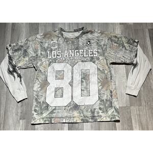 Pacsun Men's Camo LA Division 80 Layered Long Sleeve T-Shirt Size Medium